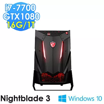 msi微星 Nightblade 3 VR7RE-011TW i7-7700 GTX1080 Win10 電競桌機