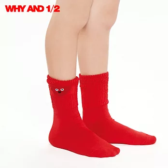 WHY AND 1/2 襪子 中長襪 泡泡襪03紅色