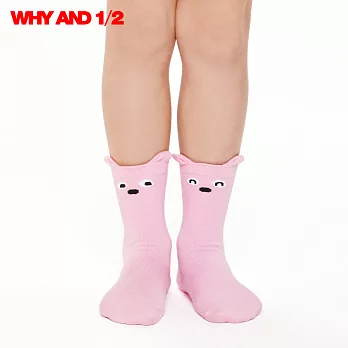 WHY AND 1/2 襪子 中筒襪 經典普普熊表情襪09粉色