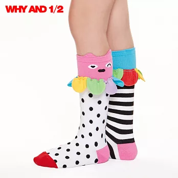 WHY AND 1/2 襪子 長筒襪 點點條紋03黑色