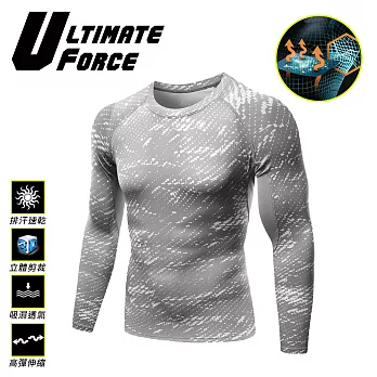 Ultimate Force 「影武」 男子強力伸縮型長袖T恤-灰色2XL灰2XL