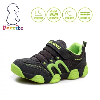 Perrito貝瑞童「小健將」兒童柔軟防滑運動鞋-綠綠27