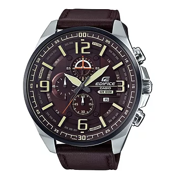 CASIO EDIFICE 海底雷達網優質時尚運動腕錶-咖啡-EFR-555BL-5A