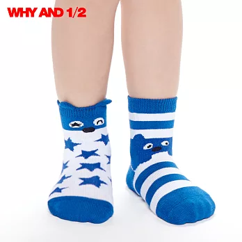 WHY AND 1/2 防滑襪 中筒襪 俏皮普普熊02藍色