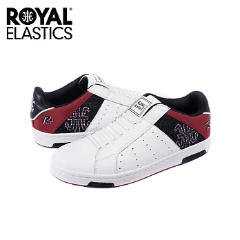 【Royal Elastics】男-Icon Racing Series 休閒鞋-白/黑/紅/網格Logo(02064-019)US8白
