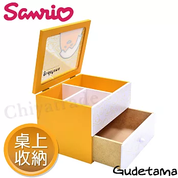 【Gudetama】三麗鷗療癒蛋黃哥 上層透明 桌上翻蓋收納盒 置物盒 飾品盒(正版授權)