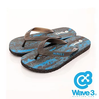 WAVE 3 (男) -衝浪 潑彩輕量防水人字夾腳拖鞋 -US7彩藍