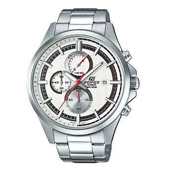 CASIO EDIFICE 音速小子傳優質時尚運動計時腕錶-白-EFV-520D-7A