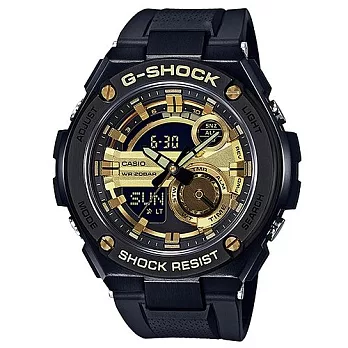 G-SHOCK「絕對強悍」再進化霸氣風格時尚運動限量腕錶-黑金-GST-210B-1A9