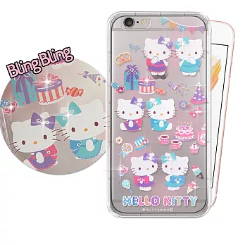 三麗鷗授權 Hello Kitty 凱蒂貓 iPhone6/ 6S Plus i6S+ 5.5吋 施華洛世奇 彩鑽氣墊保護殼(派對) 空壓殼