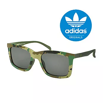 【adidas 愛迪達】三葉草LOGO愛迪達太陽眼鏡/運動眼鏡#迷彩綠框-灰鏡片(015-CAM-030)