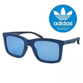 【adidas 愛迪達】三葉草LOGO愛迪達太陽眼鏡/運動眼鏡#藍框-水銀鏡片(015-021-009)