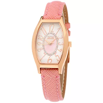 NATURALLY JOJO 魅力晶鑽時尚腕錶-粉紅色/30mm