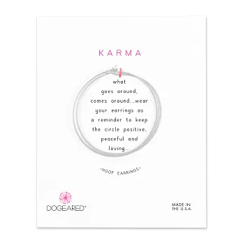 Dogeared KARMA 銀色圓圈耳環 經典平滑款 直徑4公分 附原廠盒