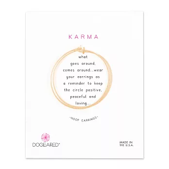 Dogeared KARMA 金色圓圈耳環 經典平滑款 直徑4公分 附原廠盒