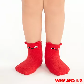 WHY AND 1/2 mini 經典普普熊表情止滑襪 短襪 多色可選02紅色