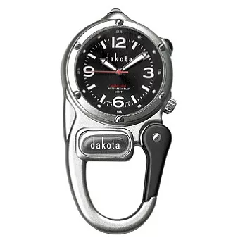 美國DAKOTA 迷你掛勾系列 微光軍事撥號白色錶盤紅色框登山錶 紅色掛錶/40mm