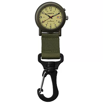 美國DAKOTA 淺色錶盤軍綠色錶框極簡登山戶外運動掛錶40mm