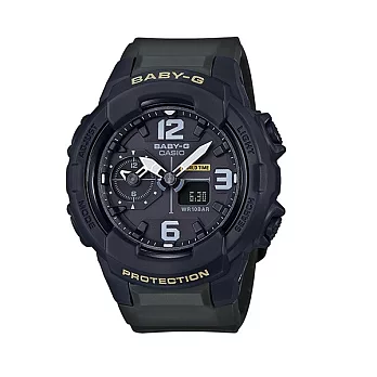 BABY-G 剛中帶柔的時尚中性風運動休閒腕錶-綠-BGA-230-3B