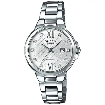 CASIO SHEEN 溫柔氛圍展現時尚女性錶款-銀-SHE-4524D-7A