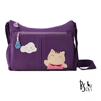 ABS貝斯貓 可愛貓咪拼布 肩背包 斜揹包 88-210紫