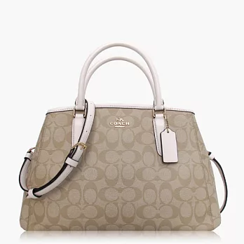 【COACH 多種背法】PVC / 肩背 / 斜背兩用包_卡其白