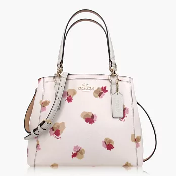 【COACH 多種背法】皮革 / 肩背 / 斜背兩用包_白花