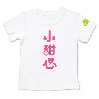 GOOMI台灣第一文創童裝【小甜心】涼爽短袖白色T-Shirt1-2Y桃紅植絨