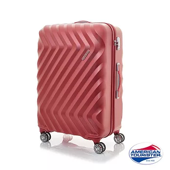 AT美國旅行者 24吋Zavis立體閃電防刮耐磨飛機輪硬殼TSA行李箱(紅織紋)