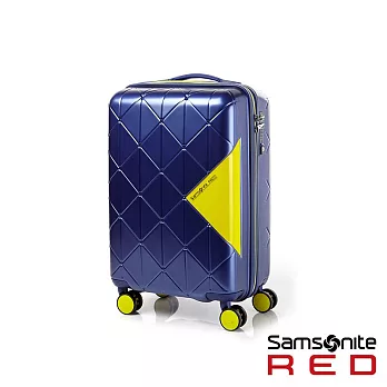Samsonite RED 20吋GEOMET 菱格幾何線條消光硬殼TSA登機箱(藍/黃)