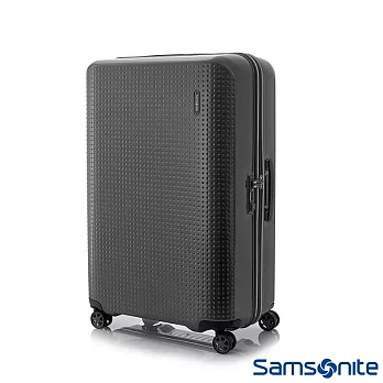 Samsonite新秀麗 25吋Pixelon圓弧立體圓點PC硬殼拉鍊行李箱(防刮消光黑)