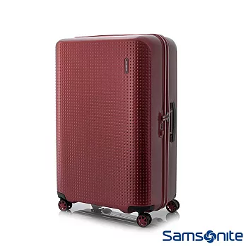 Samsonite新秀麗 28吋Pixelon圓弧立體圓點PC硬殼拉鍊行李箱(寶石紅)