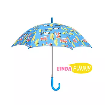 【Linda Funny】童趣滿圖造型自動傘兒童雨傘_車車