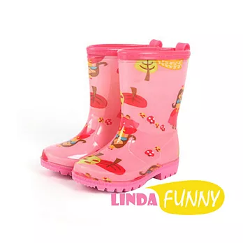 【Linda Funny】滿圖童趣造型厚底兒童雨鞋_公主#26
