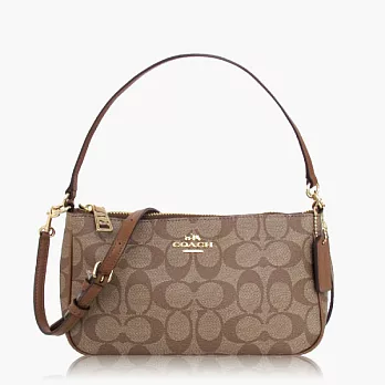 【COACH 多種背法】PVC / 肩背 / 斜背兩用包(小款)_卡其咖