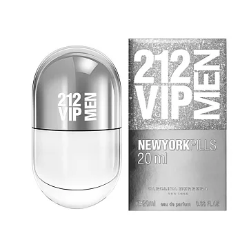 Carolina Herrera 212紐約小膠囊 17年迷你珍藏版 VIP男性淡香水(銀) 20ml