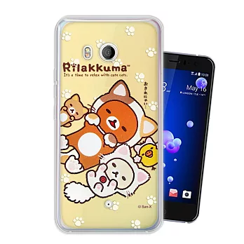 日本授權正版 拉拉熊/Rilakkuma 宏達電 HTC U11 5.5吋 變裝系列彩繪手機殼(狐狸黃)