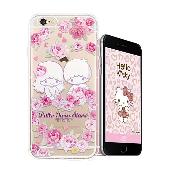 三麗鷗授權正版 kikilala雙子星 iPhone 6s/6 4.7吋 空壓氣墊保護殼(玫瑰雙子) 手機殼