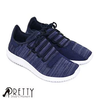 【Pretty】男款簡約風格綁帶休閒運動鞋JP25.5藍色