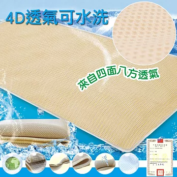 【蒙娜麗莎】台灣製4D超透氣專利止滑可水洗速乾床墊-3尺單人