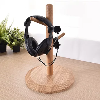 凱堡 簡約木質 耳機架 安全帽架 桌上型掛架原木