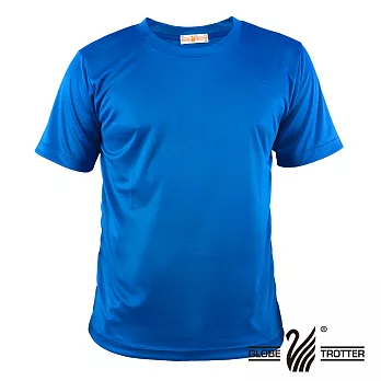 【遊遍天下】MIT中性款抗UV涼爽吸濕排汗圓領機能衫(S107)L藍色