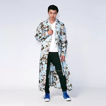 【RAINSTORY】藍調迷彩連身雨衣(XL號)