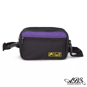 ABS愛貝斯 台灣製造 輕量防潑水兩用式腰包 側背包 704黑紫