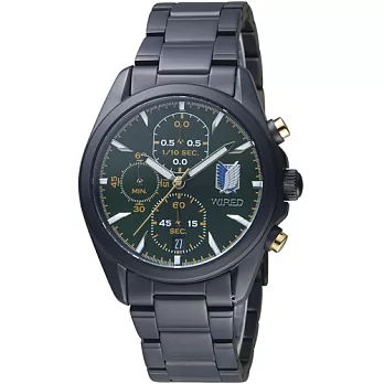 WIREDx進擊的巨人 里維Ⅱ 限量計時聯名錶 VD57-KCB0G