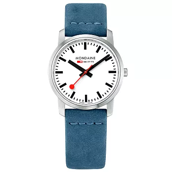 MONDAINE 瑞士國鐵 超薄系列腕錶-36mm/藍