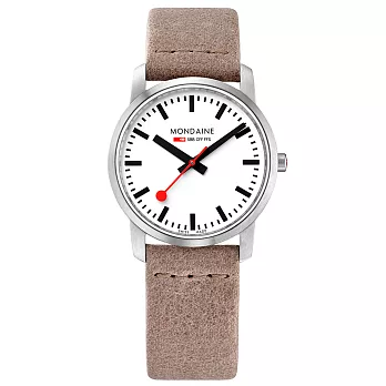 MONDAINE 瑞士國鐵 超薄系列腕錶-36mm/駝色