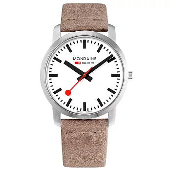 MONDAINE 瑞士國鐵 超薄系列腕錶-41mm/駝色