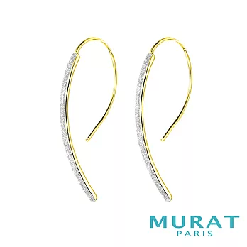 MURAT PARIS米哈巴黎 晶亮立體圓弧造型耳環(金色款)