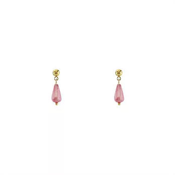 Snatch 少女的玻璃淚滴手作耳環 - 粉紅 / Snatch Girl’s Teardrop Handmade Earrings - Pink